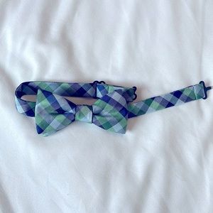 Chaps blue/green plaid toddler bow tie